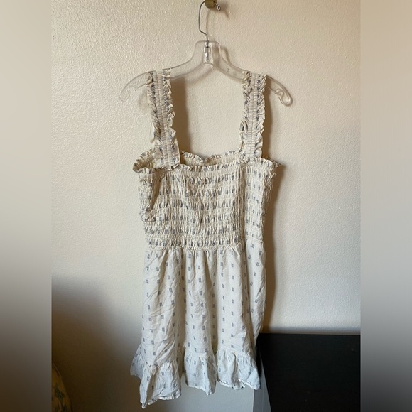 Madewell Women’s Lucie Smocked Tank Mini Dress in Textural Clipdot Fit Size L - Picture 5 of 10